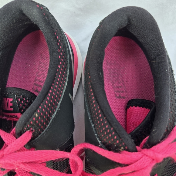 Nike Flex 2014 Run Women's Athletics Trainer Shoes Size 7 Black with Pink Lacees - Picture 4 of 11